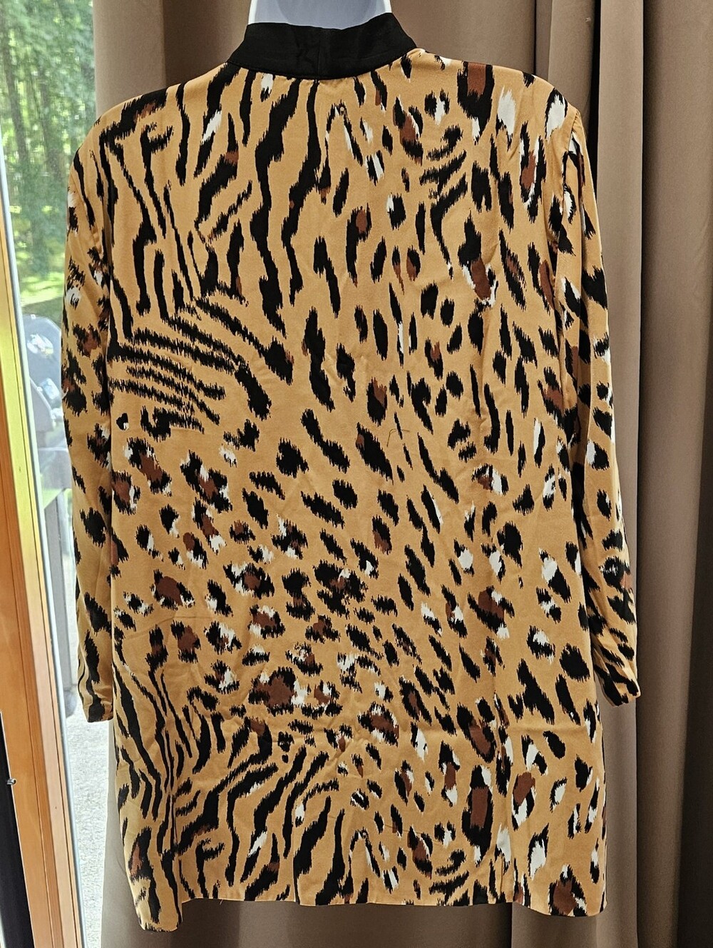 NWT IMAN Global Chic Reversible Topper Jacket Leopard Animal Print Black - Picture 3 of 9